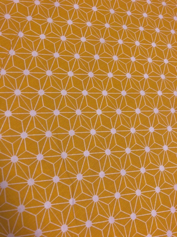 Baumwolle graphisches Muster gelb-weiß 12,-€/ Meter