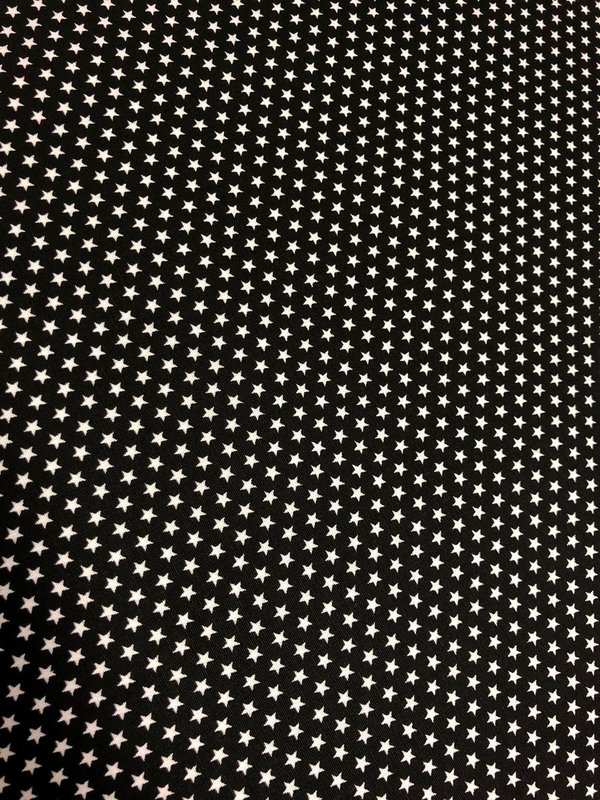 Baumwolle Sterne Schwarz-Weiß 11,-€/ Meter