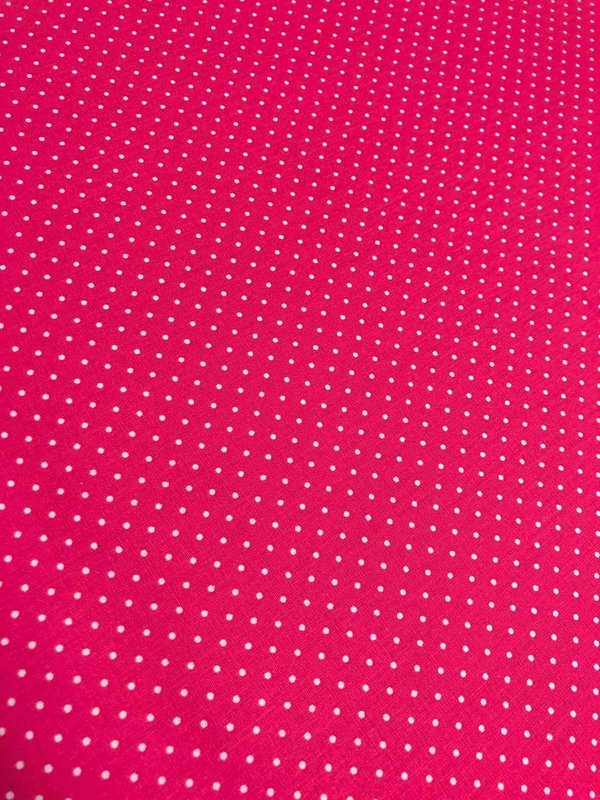 Baumwolle Punkte Pink-Weiß 10,-€/ Meter