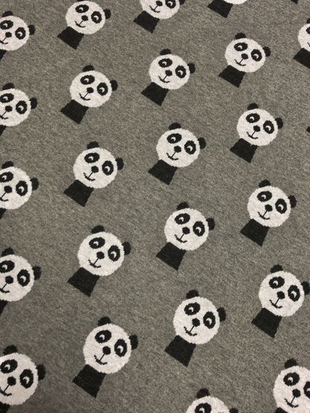 Strickstoff Panda Grau/Schwarz/Weiß 16,00€/ Meter